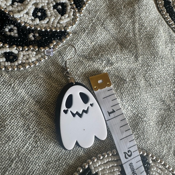 Halloween Fall Ghost 👻 Acrylic Stainless Steel Fish Hook Earrings Jewelry - Picture 4 of 11